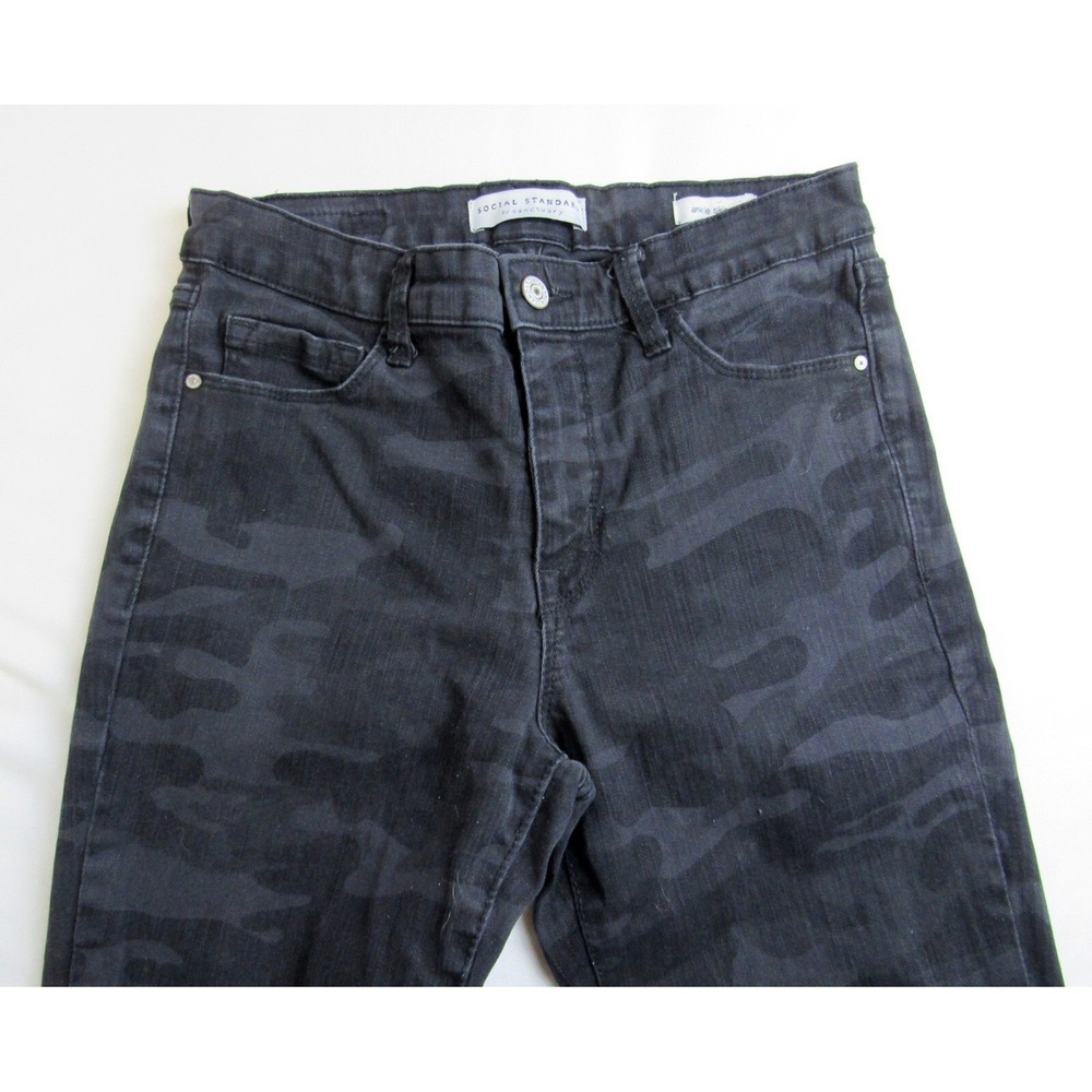 Social Standard by Sanctuary Jeans Black/Gray Camo Ankle Skinny Mid Rise Size 4 - Picture 2 of 8